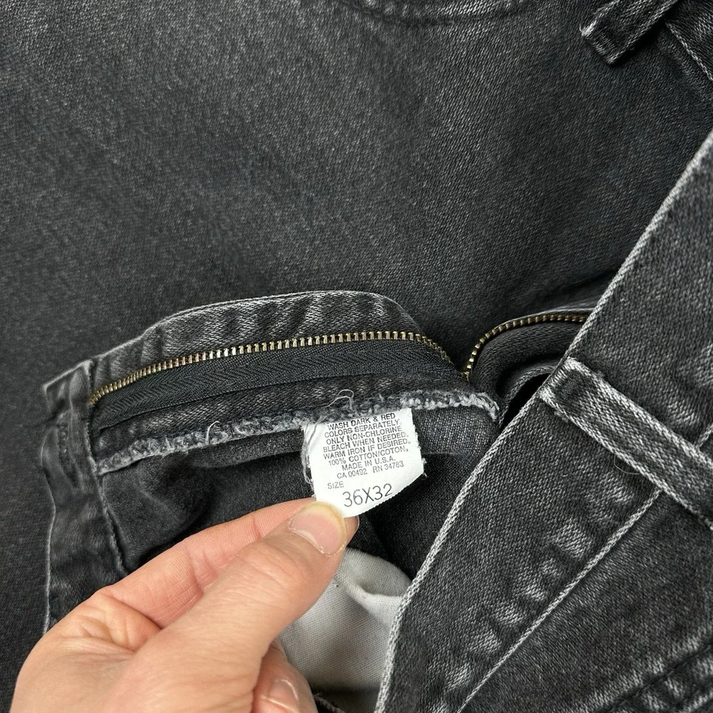 Vintage Lee Mens Jeans 36x32 Black Denim Made in USA Skater‎ Grunge Fits 34x30